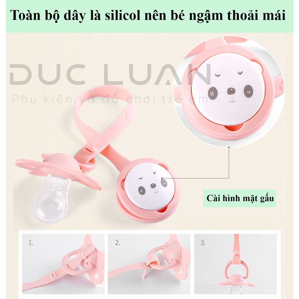 Dây đeo ti giả silicol và hộp đựng ti giả cho bé