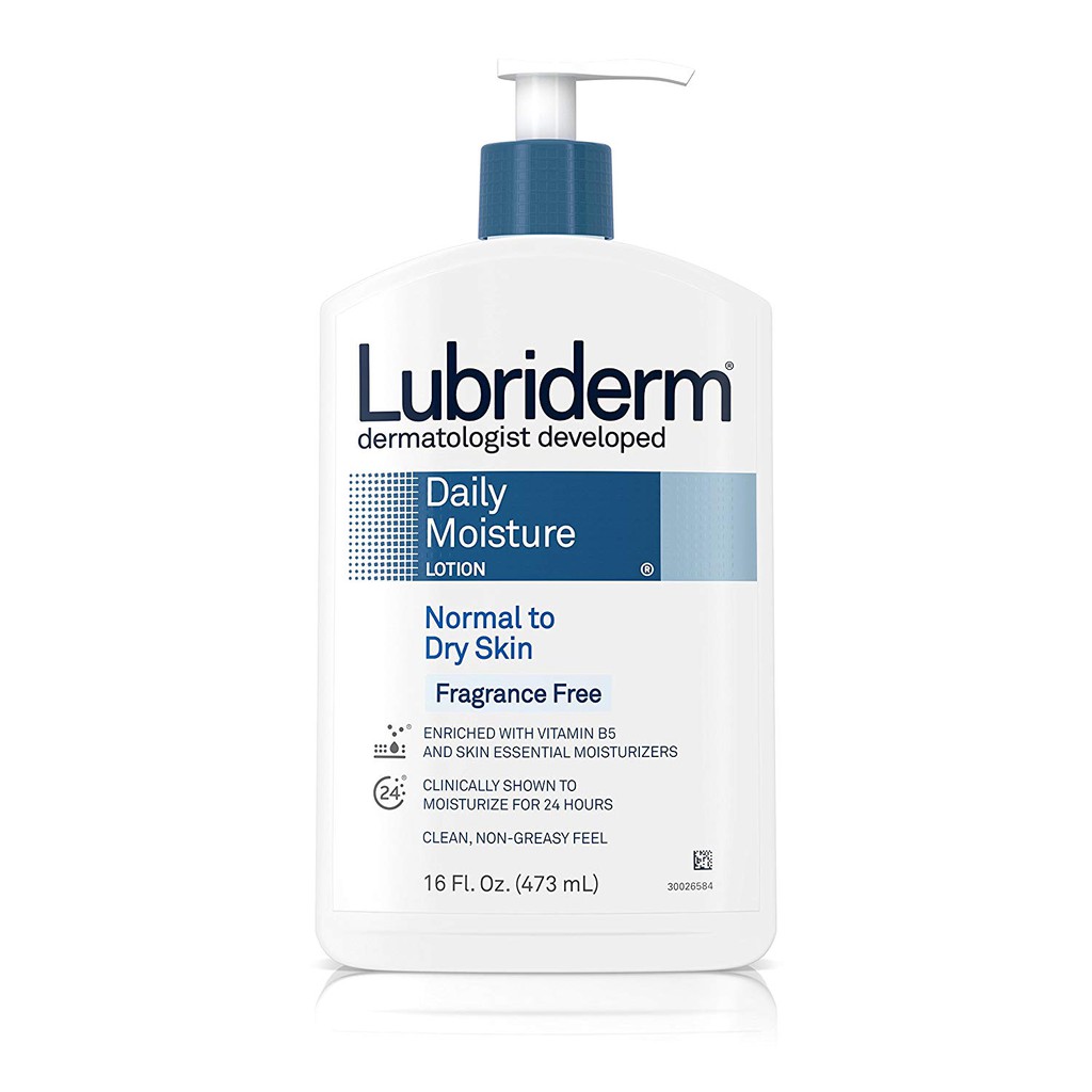Dưỡng thể giữ ẩm da thường &amp; khô Lubriderm Daily Moisture Normal To Dry Skin Lotion 473ml (Mỹ)