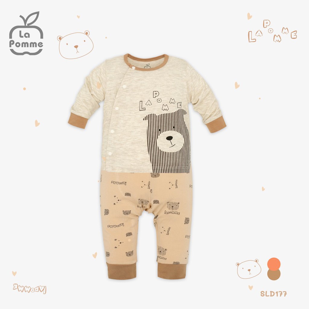 SLD177 Bộ dài tay La Pomme cúc lệch Gấu nhỏ