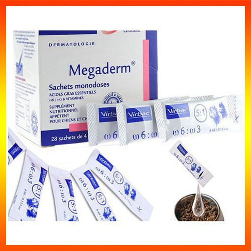 R Gel Dinh Dưỡng Giúp Mượt Da Lông, Giảm Ngứa, Giảm Rụng Lông Megaderm Virbac - gói 4ml 4
