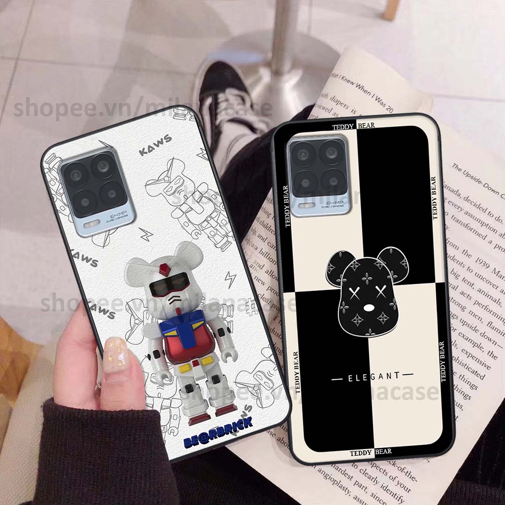 Ốp Realme 8 gấu be@rBrick gấu Teddy Kaws siêu đẹp, phong cách, cá tính