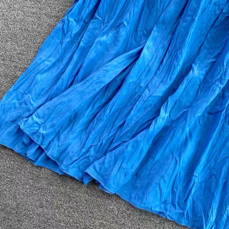 Đầm maxi hai dây xanh