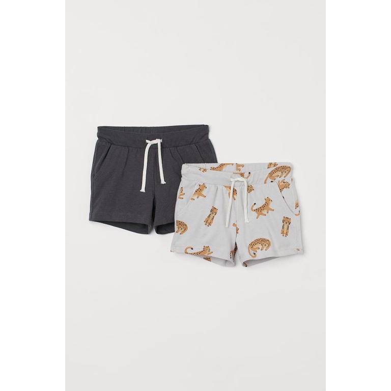 Set 2 quần short xám báo HM H&amp;M_hàng chính hãng authentic