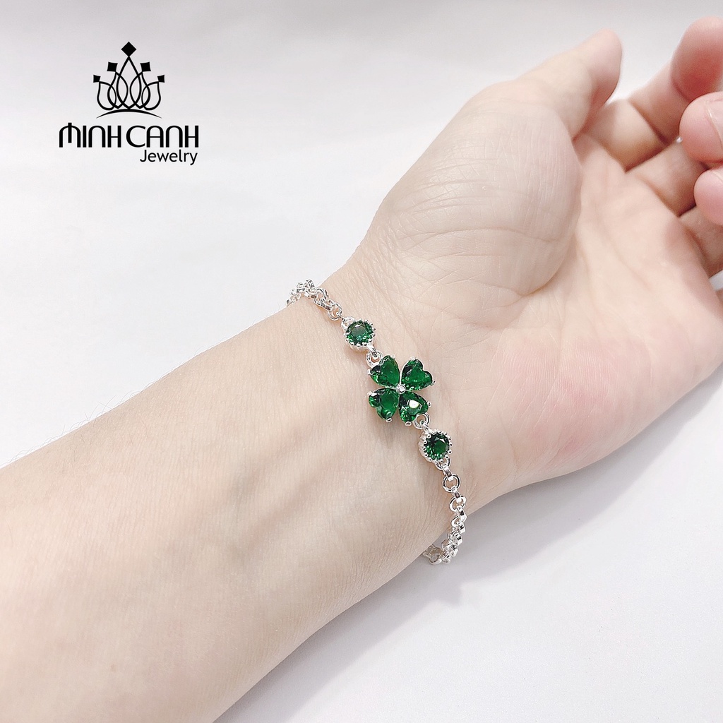 Lắc Tay Bạc Cỏ 4 Lá Nhiều Màu Đem Lại May Mắn Minh Canh Jewelry