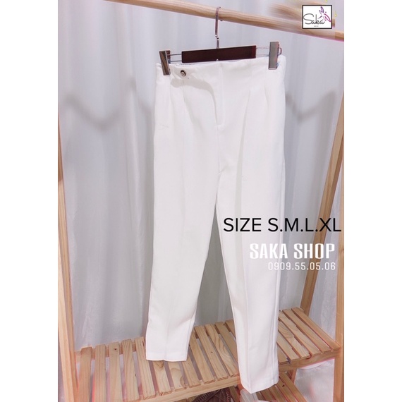 Quần baggy nút bọc phía sau lưng thun vải tuyết mưa dày dặn