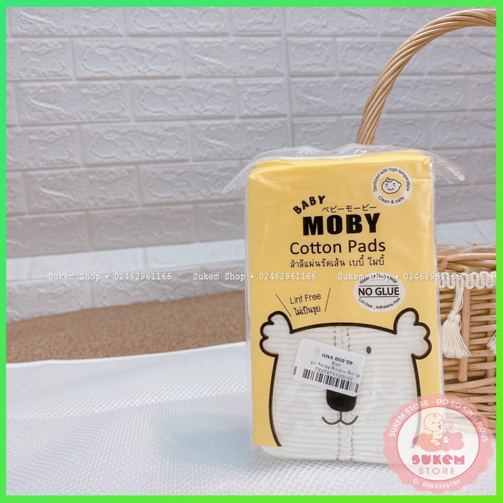 Bông Cho Trẻ Sơ Sinh/ Bông Miếng MOBY 100% Cotton Tự Nhiên An Toàn, Thuận Tiện