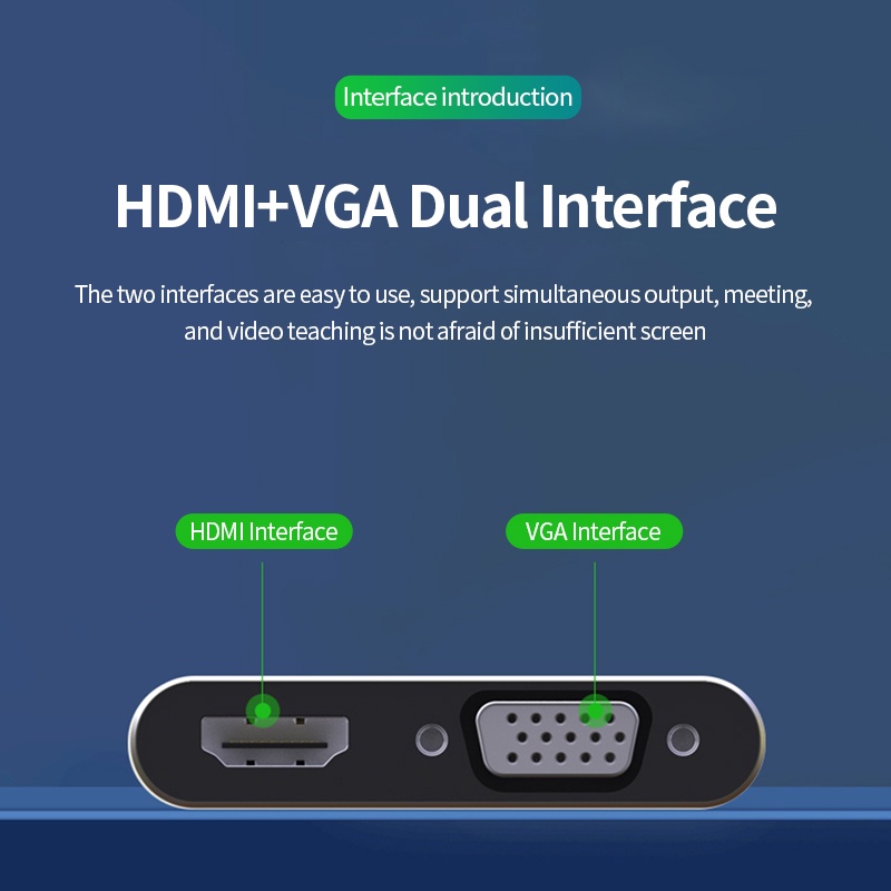 Cáp ChuyểN USB 3.0 Sang HDMI / VGA 2 Trong 1 HD 1080P Cho MàN HìNh MáY ChiếU / Laptop / PC
