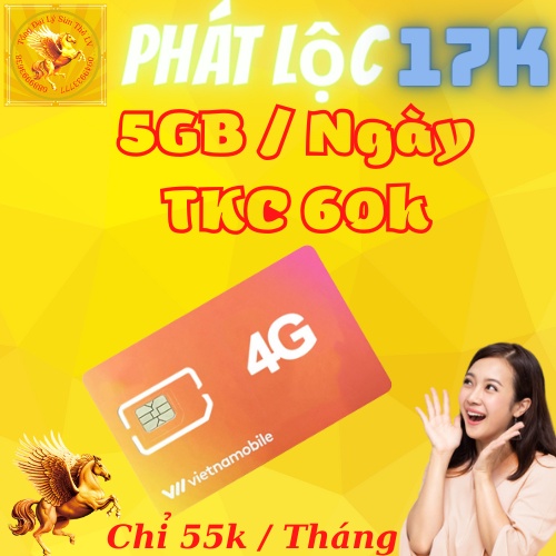 Sim VNMB 5GB/ Ngày Phát lộc, có 150GB Tốc Độ Cao/ tháng - Tài Khoản Chính 60.000đ, Gọi Liên Mạng, Gọi Nội Mạng Free