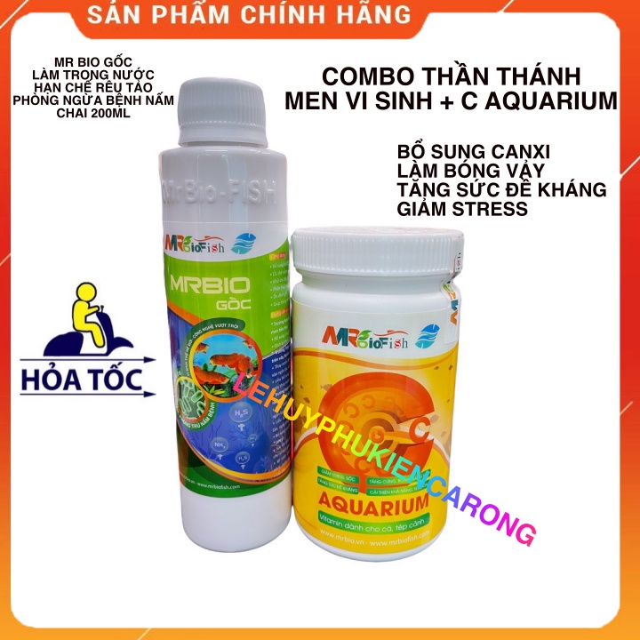 Combo Men Vi Sinh Bể Cá Mr Bio Gốc và Vitamin C - Aquarium Bộ Đôi Hoàn Hảo Cho Hồ Cá Của Bạn