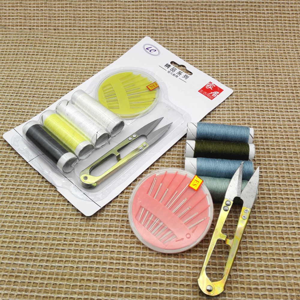 Bộ Hộp Kim Chỉ May Vá Đa Năng Gia Đình Cơ Bản - Kim Khâu, Chỉ, Kéo Mini