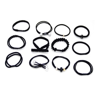 Sét 12 dây buộc tóc Hàn Quốc, chun cột tóc xì tinbigsale