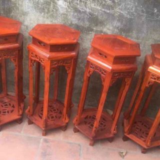 Đôn lục giác gỗ rác gụ