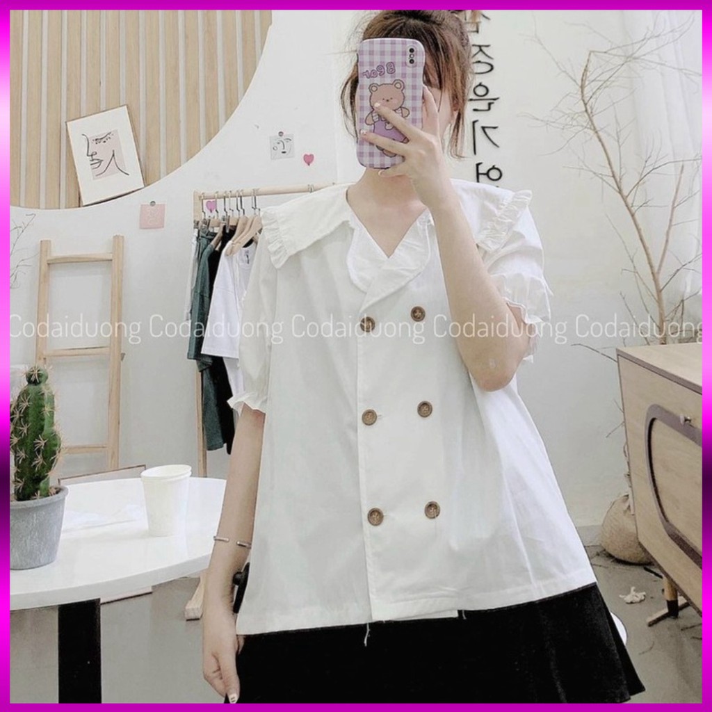 áo sơ mi babydoll 2 đường cúc A 205 freeship