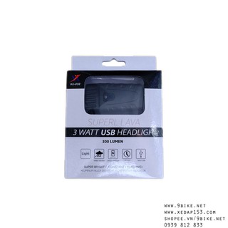 Đèn Pha Xe Đạp HJ-050 Super Lava Pin Sạc Usb