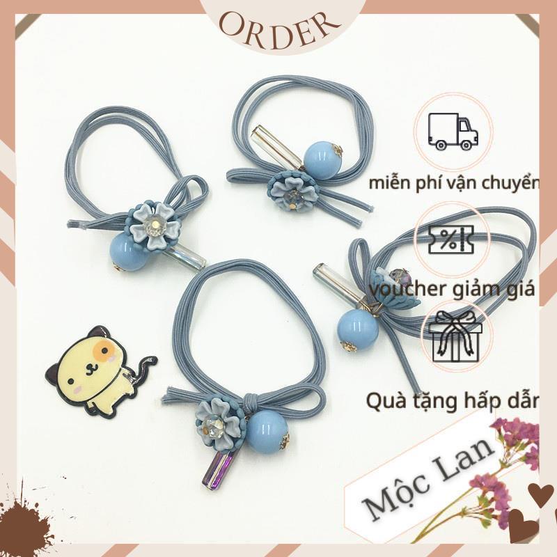 Dây buộc tóc hoa đơn giản, chun buộc tóc dành cho bé gái phong cách Hàn quôc