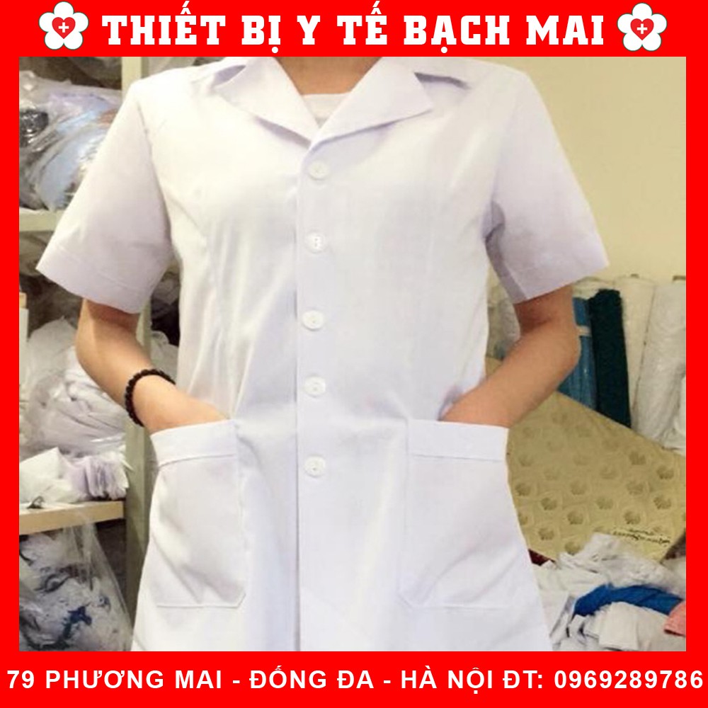 Áo Blue Y Tá Cộc Tay Dùng Trong Y Tế, Spa, Thẩm Mỹ Viện