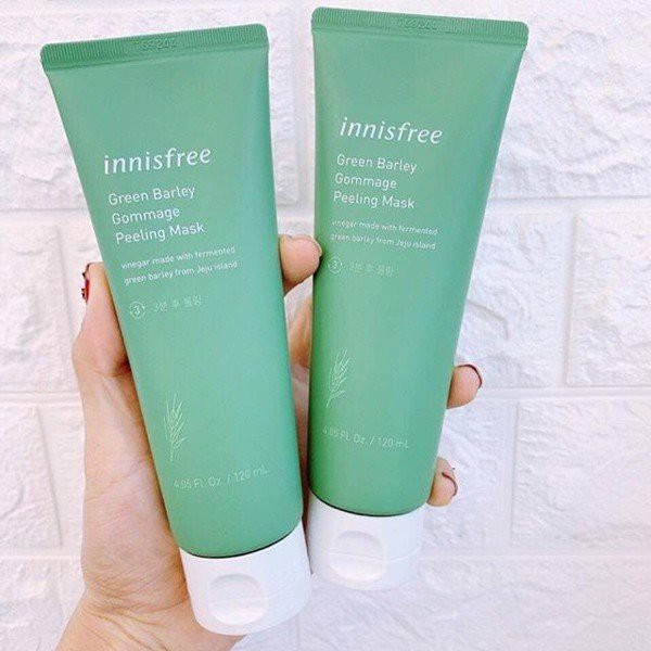 Tẩy da chết mặt sạch gấp 2 lần nhờ chiết xuất Lúa Mạch Innisfree Green Parley Gommage Peeling Mask - HONGS BEAUTY