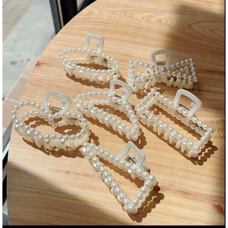 Sét kẹp tóc ngọc trai nhân tạo 6 món phong cách Hàn Quốc