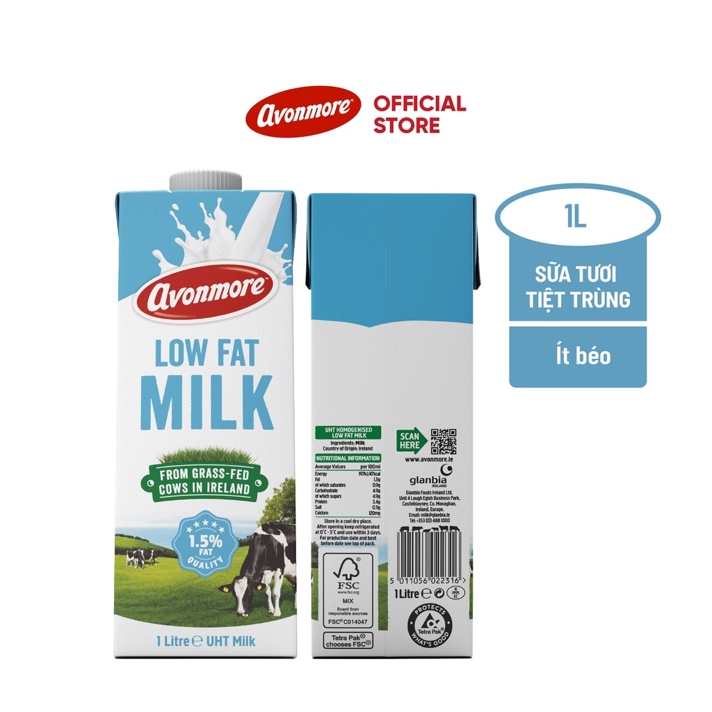 Sữa Tươi Avonmore ít béo 1l - 1 hộp