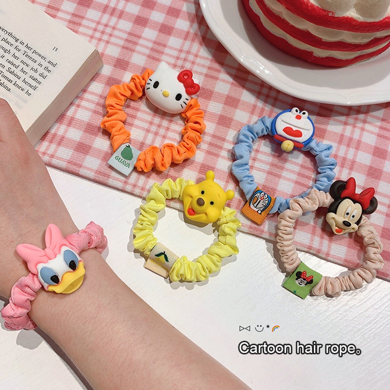 1PC Cute Animal Sweet Hair Ring Scrunchies Ponytail Holder Hair Accessories Elastic Hair Rubber Bands Soft Girls Hair Tie Rope