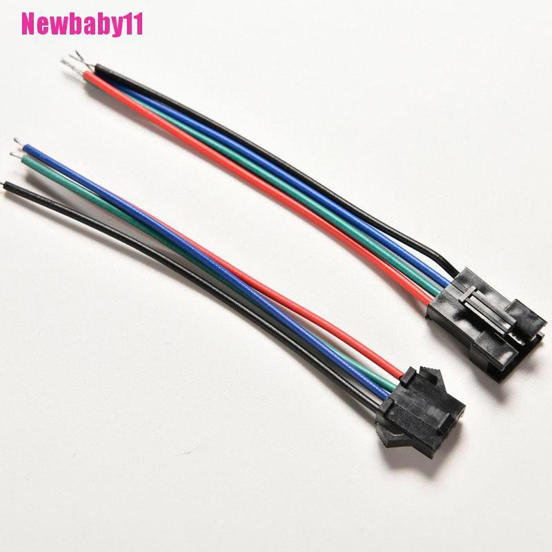 Set 20 Đầu Nối Male &amp; Female 4 Pin Có Dây Cho Đèn Led RGB 5050 / 3528