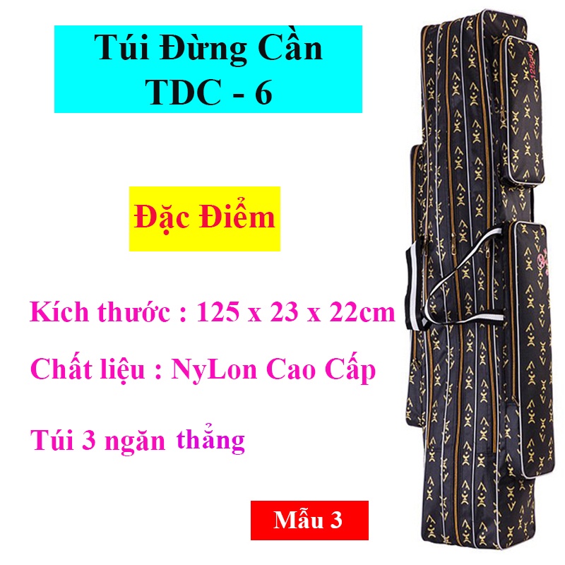 Túi Đựng Cần Câu Rằn Ri Chống Thấm Nước Siêu Bền 2-3 Ngăn Tiện Dụng TDC-6