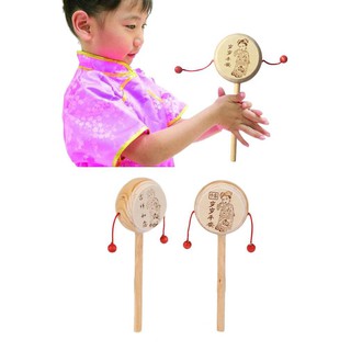 Baby Kids Child Wood Rattle Drum Instrument Child Musical Toy Chinese Styles