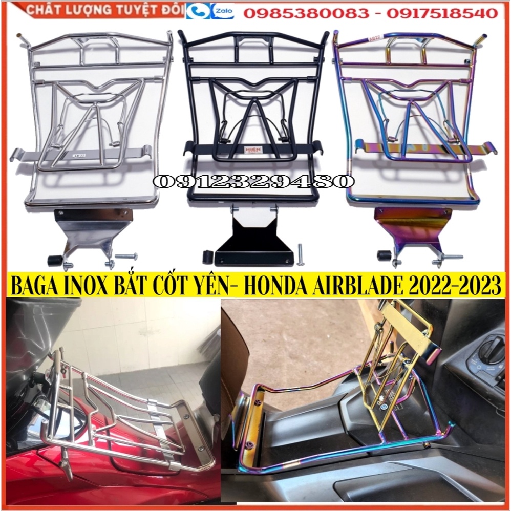 [AB 2022 Mới-AB 2023] Baga Giữa AB 2022 Mới , AB 2023, AB 160cc, AB125cc Mẫu Bắt Yên INOX Dày 10 Ly
