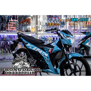 Tem Rời Raider Fi 150 King Drag Xám Trắng