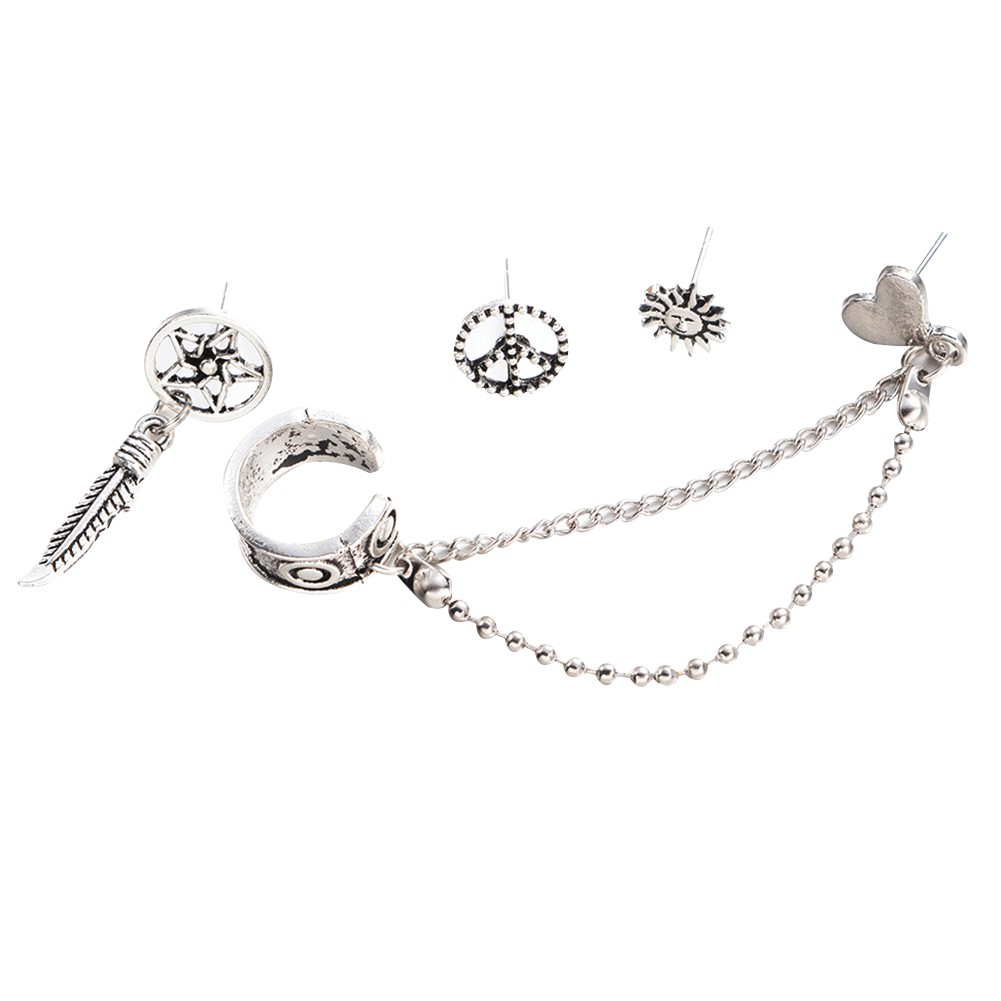 Set 4 Khuyên Tai HìNh Lá / TráI Tim / TráI Tim ThờI Trang Cho Nữ