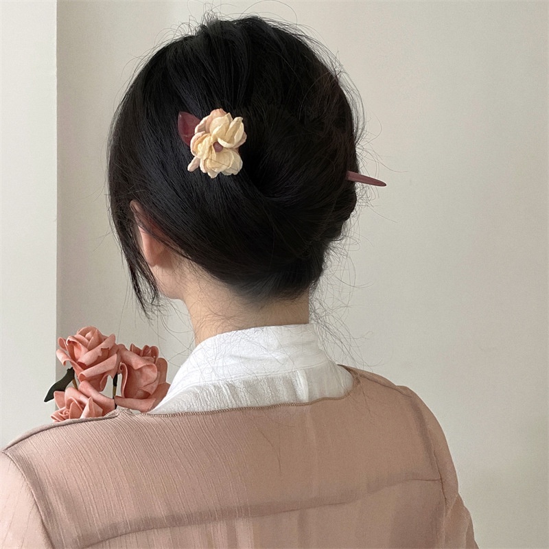 Trâm Cài Tóc Bằng Gỗ Đàn Hương Hoa Khô Đơn Giản Phong Cách Trung Hoa Cổ Điển Mới