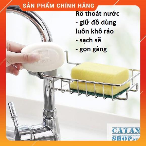 Giỏ inox treo vòi rửa chén,vòi tắm tiện dụng