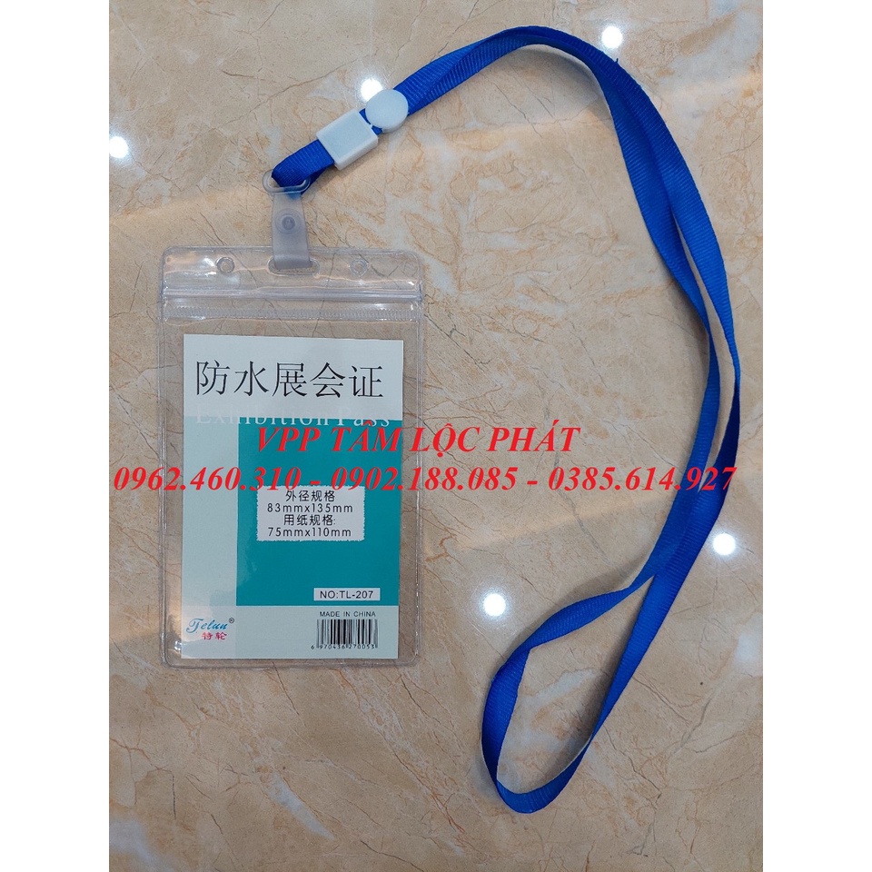 SỈ 50 BỘ THẺ ĐEO NHÂN VIÊN 207  + dây đeo thẻ lụa móc nhựa