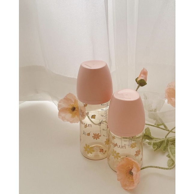Bình sữa Moyuum hoa cúc, Moyuum hồng, Moyuum Daisy 170ml 270ml tùy chọn size núm