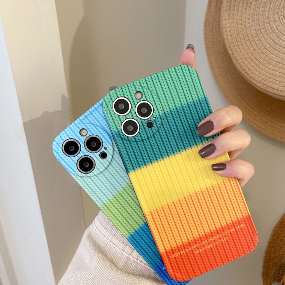Ốp điện thoại TPU in hình cầu vồng màu gradient thích hợp cho IPhone 12 13 11 Pro Max X Xs Max Xr Hdh4
