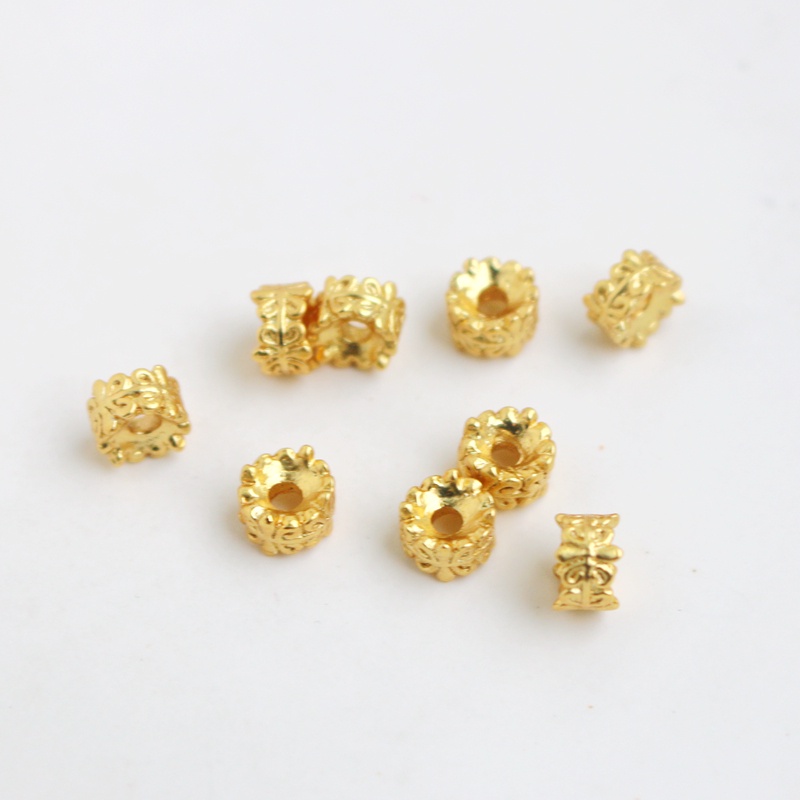 Chuỗi Hạt Xỏ Vòng Tay/Dây Chuyền diy 18k Họa Tiết Vòng Hoa Lỗ Lớn Cổ Điển