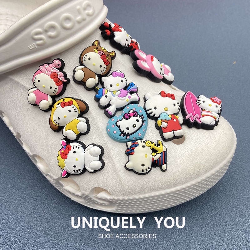 Crocs Móc Khóa Hình Mèo Hoạt Hình Dễ Thương Trang Trí Giày crocs