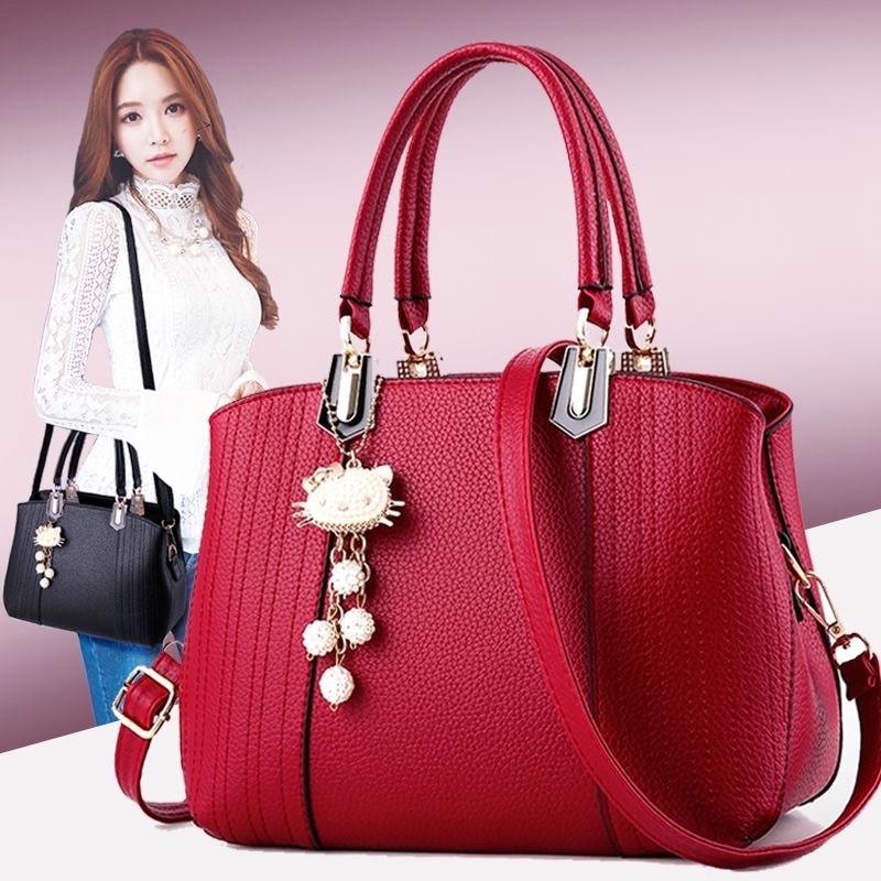 【Hàng có sẵn 】Túi xách nữ thời trang túi xách công sở da Túi đeo chéo đi học đi làm