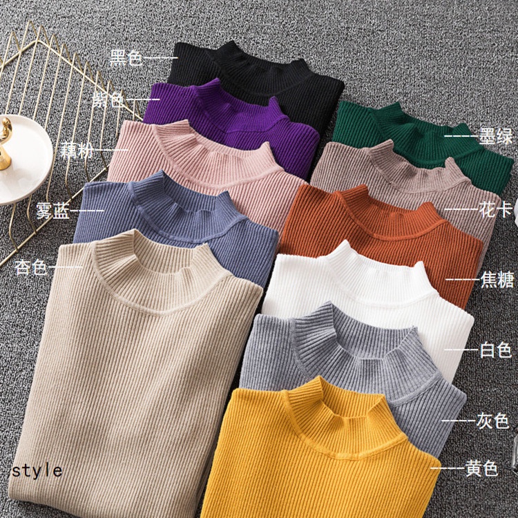 Áo Len Nữ Áo Len Cổ 3cm Chất Len Mềm Đẹp Co Giãn Tốt | BigBuy360 - bigbuy360.vn