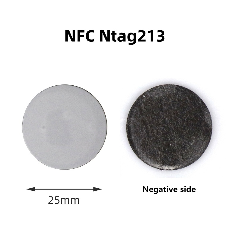 Set 6 Miếng Dán NFC NTAG213 Hình Tròn Bằng Kim Loại Chống Nhãn Dán Thông Dụng 25mm