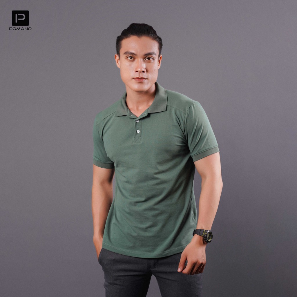 Áo thun POLO nam cổ bẻ vải cá sấu Cotton xuất xịn, thiết kế phong cách sang trọng lịch lãm Cốm POMANO