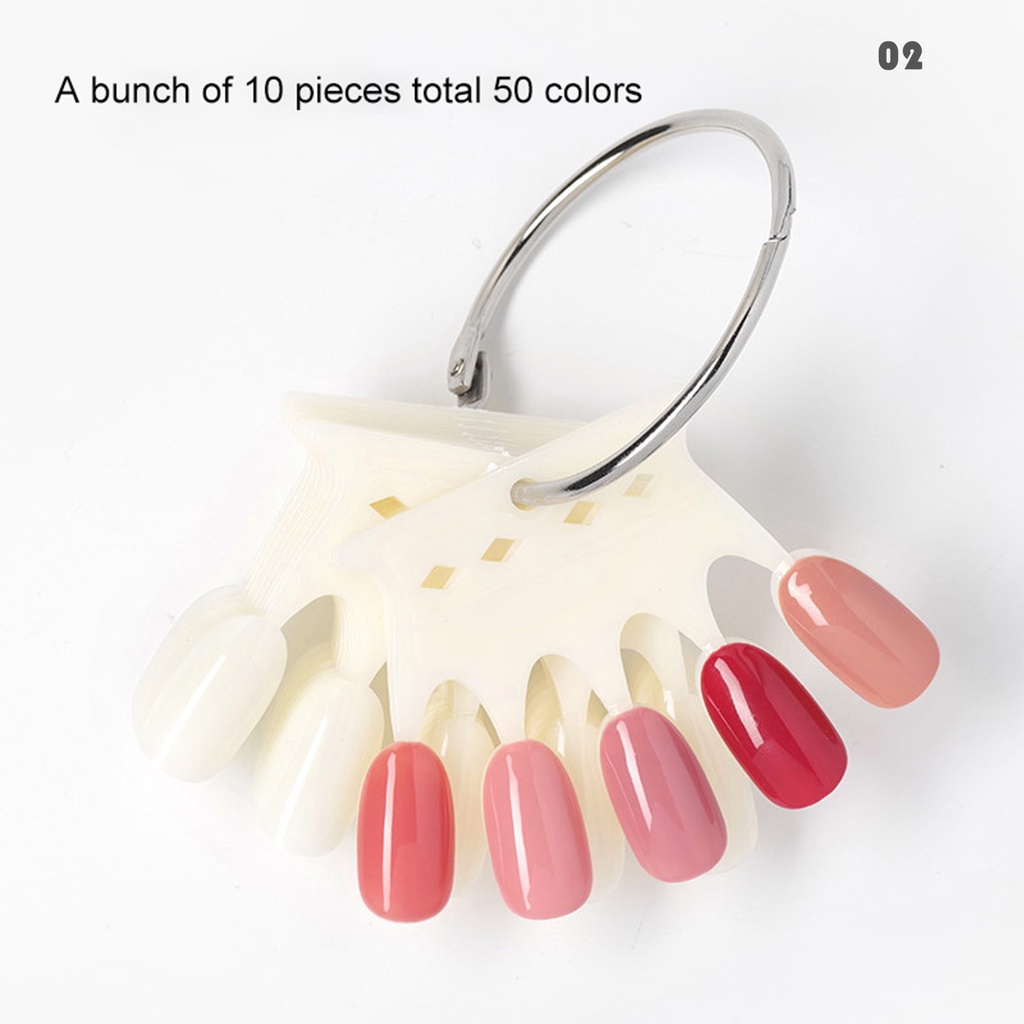 Set 10/50 Thẻ Hình Quạt Bằng Nhựa ABS Trưng Bày Móng Tay Nghệ Thuật