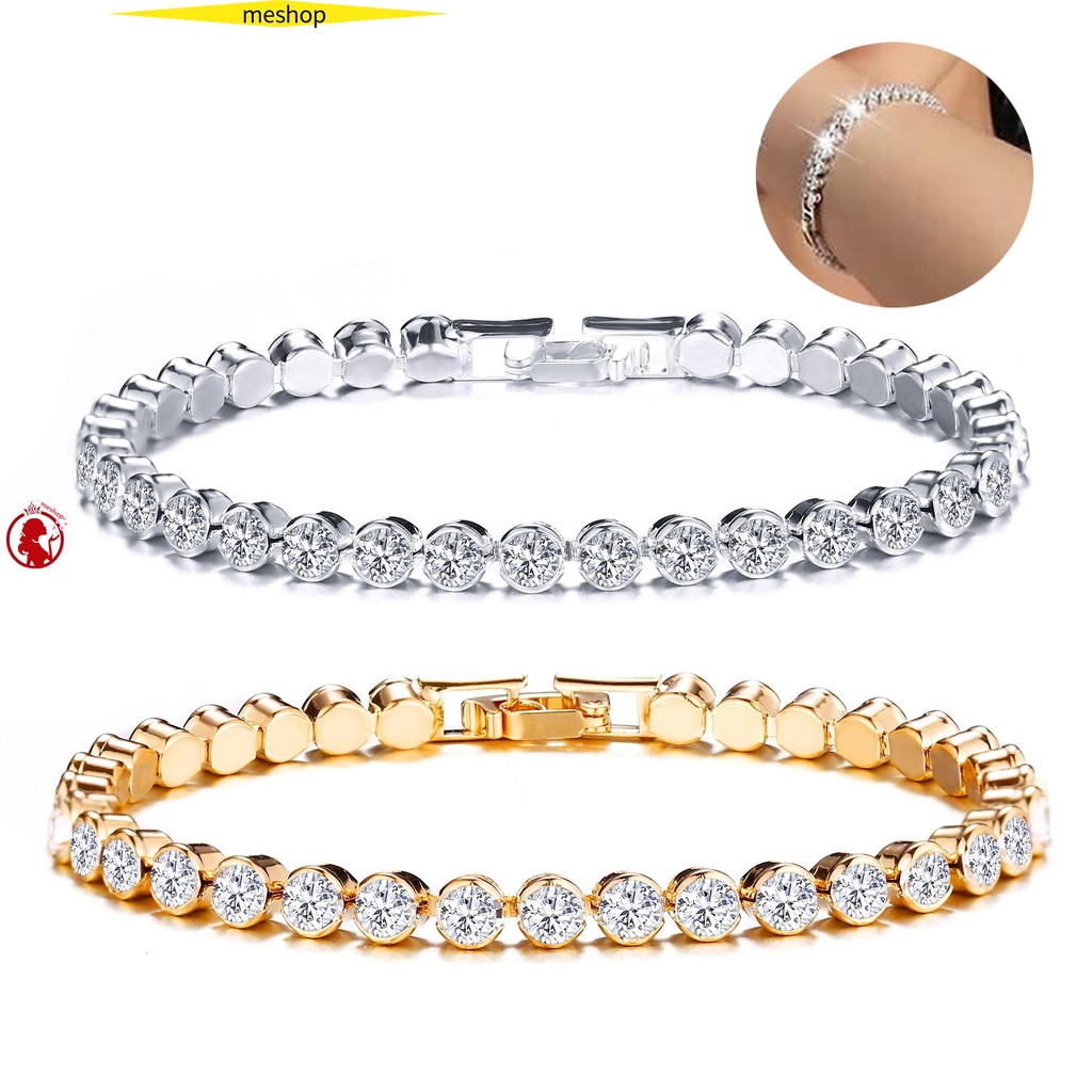 ❦ME❦ New Link Chain Luxury Shiny Inlaid|Bracelet Fashion Bracelet 5mm Width Women Men Diamond Hip Hop