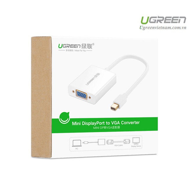 Cáp chuyển đổi Mini Displayport to VGA + Audio chính hãng Ugreen 10437 cao cấp