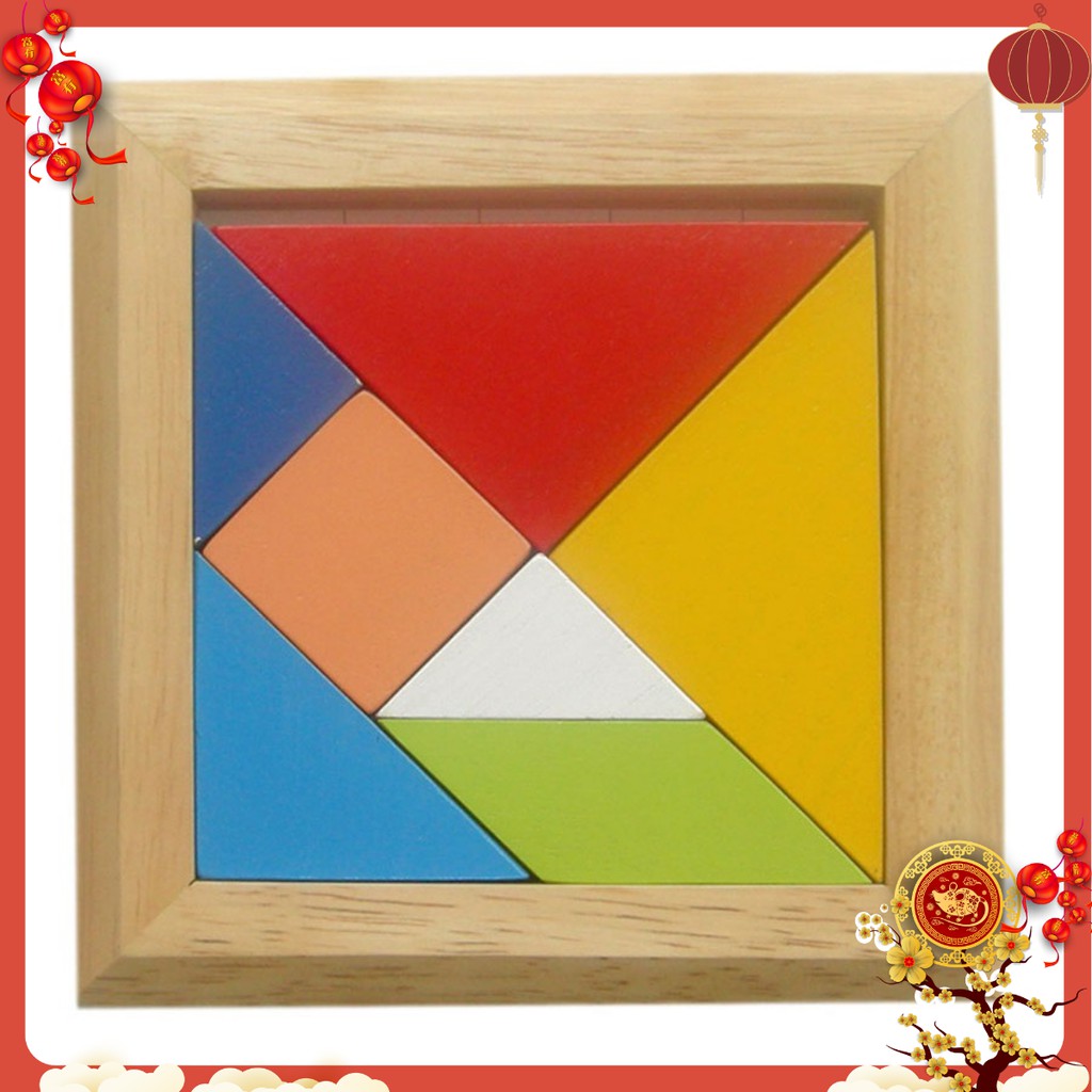 Đồ chơi ghép hình gỗ thông minh Tangram size lớn cho bé