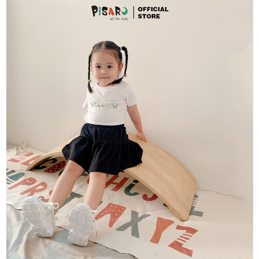 Chân váy cotton bé gái PISARO có quần đùi bên trong cho bé từ 1- 9 tuổi