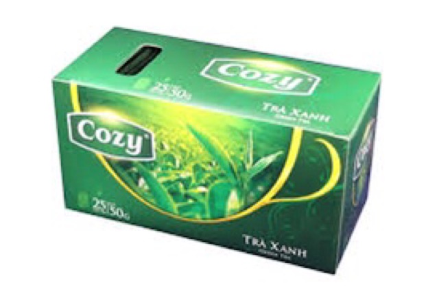 Combo 10 hộp trà túi lọc Cozy hương trà xanh 25 gói/ hộp