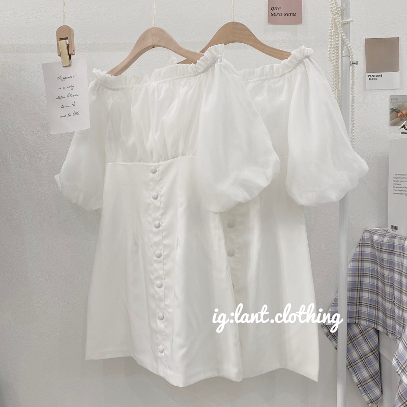 váy trễ vai bóng kính (kèm ảnh thật)