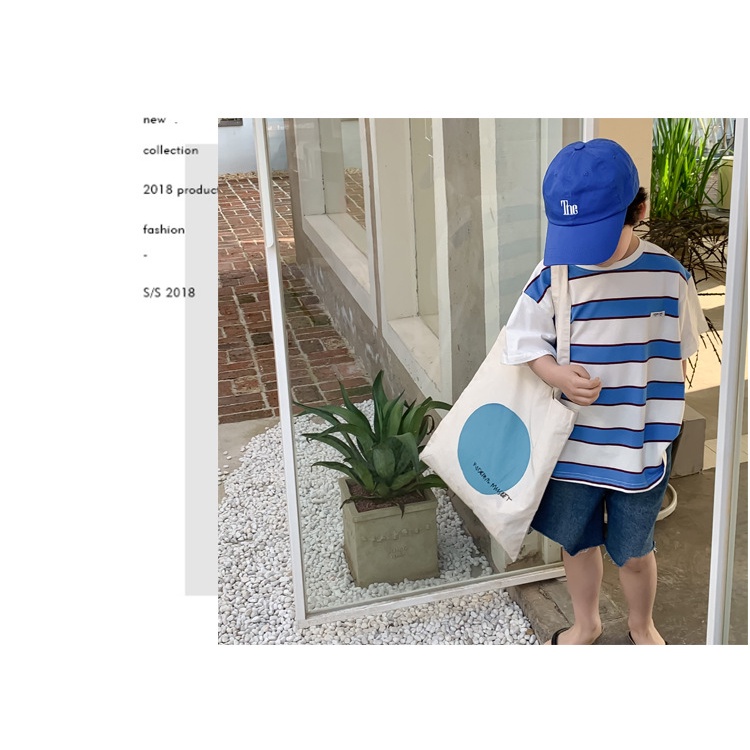 Áo kẻ ngang phối tay trắng 3 màu cho bé trai bé gái mùa hè mới B69-21160