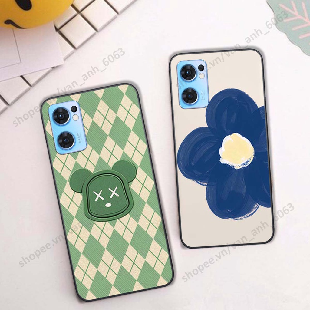Ốp lưng Oppo Reno7 4G / Reno7 Z / Reno 7Z 5G in hình hoa, gấu rich bear nghệ thuật, thời trang